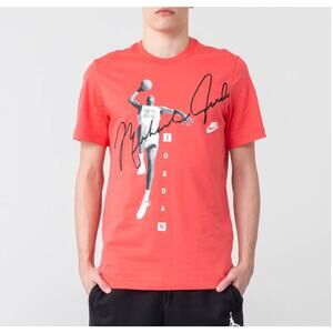 RARE Nike Air Jordan MJ Photo Signature Tee in Light Red SZ XXL AO0687-850